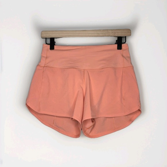 lululemon athletica Pants - Lululemon Speed Up High-Rise Lined Short 4"Sunny Coral Sz 4 W7BJ8T Orange